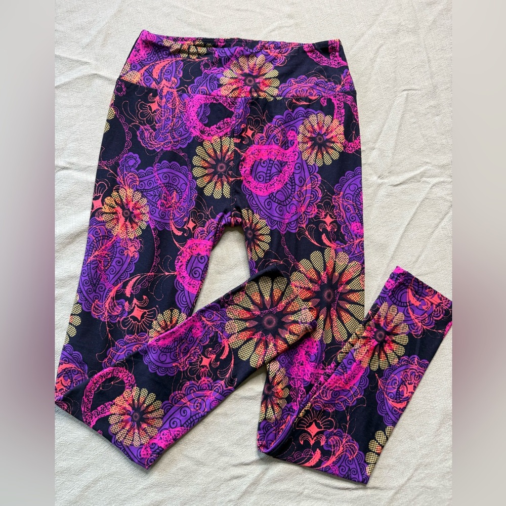 Lularoe neon paisley leggings